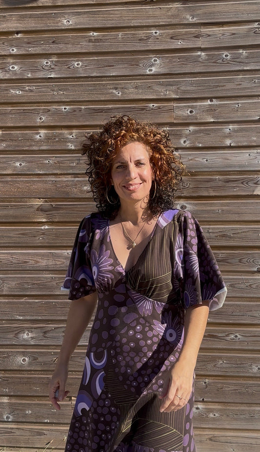 Robe Billie – Jersey violet – Pièce unique